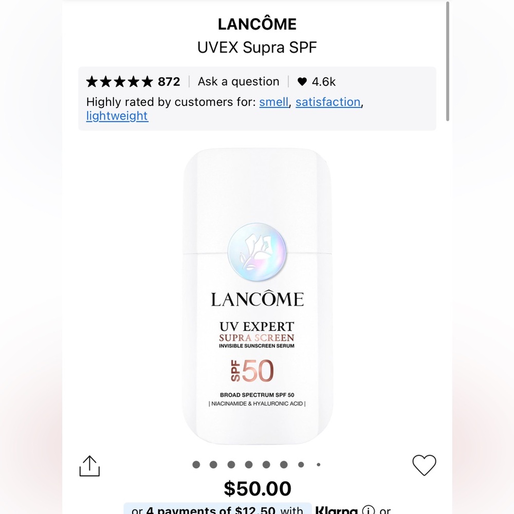 Lancôme UV Expert Sunscreen SPF 50 - Supra screen